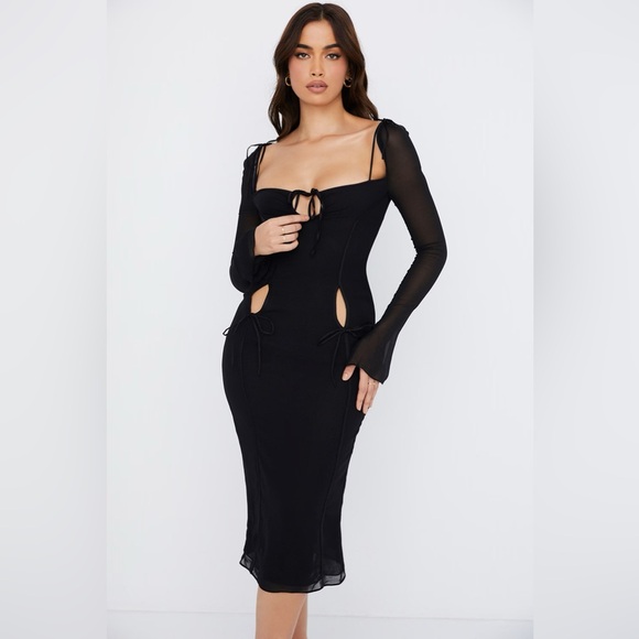 House of CB Ophelia Midi Dress Cutout Black Size XS Plus Cup NWT - Picture 16 of 16